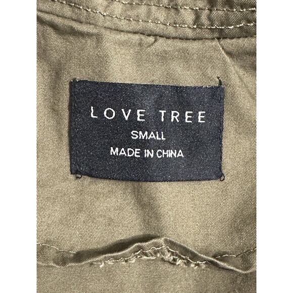 Womens Utility Jacket Love Tree Olive Green LS Zips & Snaps Size Small - Picture 5 of 16